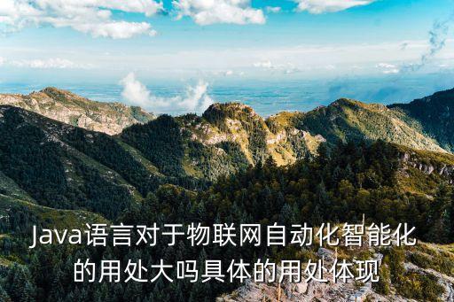 智能和自動(dòng)化的體現(xiàn)在哪里，Java語(yǔ)言對(duì)于物聯(lián)網(wǎng)自動(dòng)化智能化的用處大嗎具體的用處體現(xiàn)