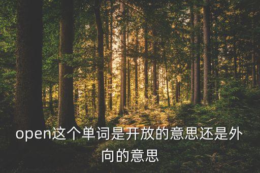 open這個(gè)單詞是開放的意思還是外向的意思