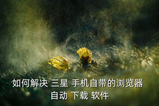 如何解決 三星 手機(jī)自帶的瀏覽器 自動(dòng) 下載 軟件