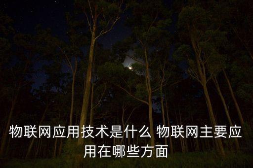 物聯(lián)網(wǎng)應(yīng)用技術(shù)是什么 物聯(lián)網(wǎng)主要應(yīng)用在哪些方面