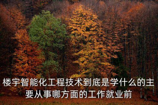 智能工程專業(yè)學(xué)什么，樓宇智能化工程技術(shù)到底是學(xué)什么的主要從事哪方面的工作就業(yè)前