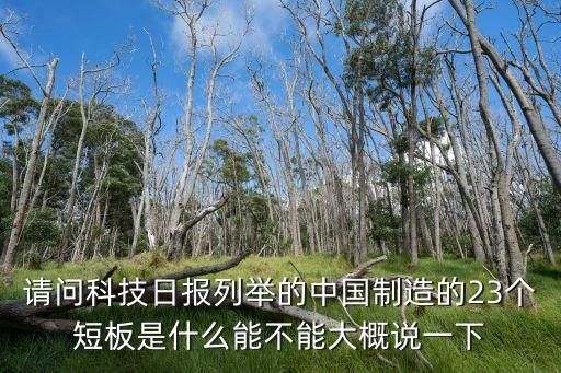 請(qǐng)問科技日?qǐng)?bào)列舉的中國(guó)制造的23個(gè)短板是什么能不能大概說一下
