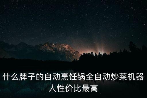 什么牌子的自動烹飪鍋全自動炒菜機(jī)器人性價(jià)比最高