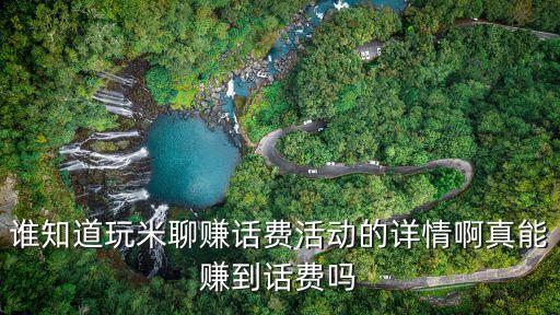 誰知道玩米聊賺話費活動的詳情啊真能賺到話費嗎