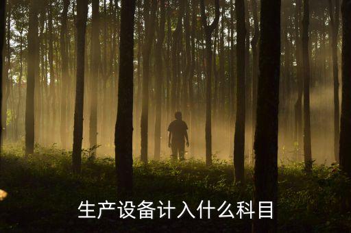 生產(chǎn)設(shè)備計入什么科目