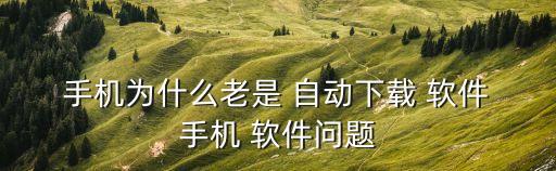  手機(jī)為什么老是 自動下載 軟件 手機(jī) 軟件問題