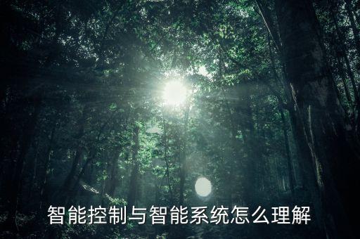 智能控制與智能系統怎么理解