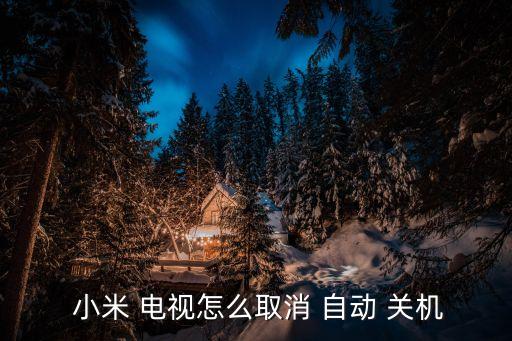  小米 電視怎么取消 自動 關機