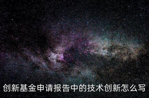 創(chuàng)新基金申請報告中的技術(shù)創(chuàng)新怎么寫