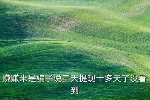 賺賺米是騙子說三天提現(xiàn)十多天了沒看到