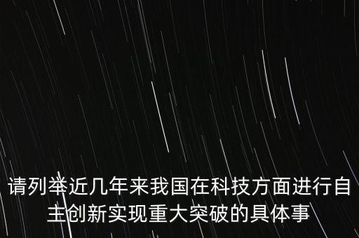 我國科技自立自強的例子，近幾年我國高科技的典型例子有哪些