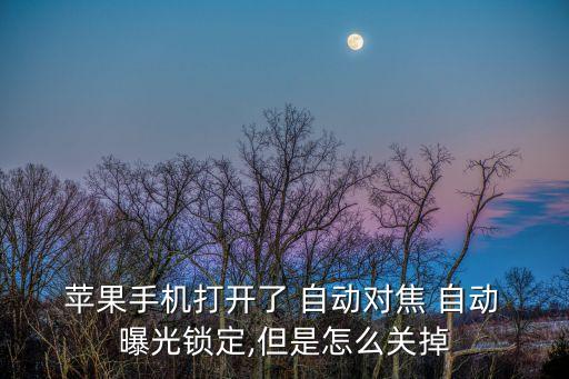 蘋果自動曝光解除,這些東西不能亂來!