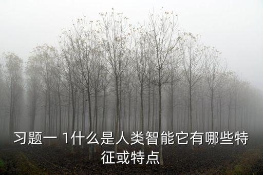 習(xí)題一 1什么是人類智能它有哪些特征或特點
