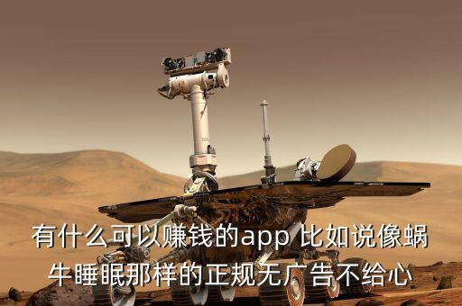 有什么可以賺錢的app 比如說(shuō)像蝸牛睡眠那樣的正規(guī)無(wú)廣告不給心