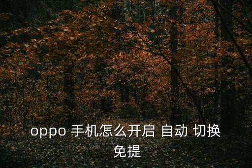 oppo 手機(jī)怎么開啟 自動 切換 免提
