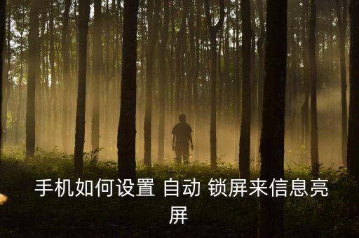  手機(jī)如何設(shè)置 自動(dòng) 鎖屏來信息亮屏