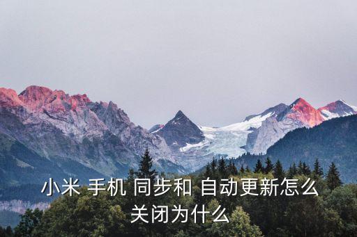  小米 手機 同步和 自動更新怎么 關閉為什么