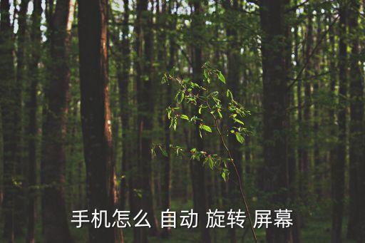 手機怎么 自動 旋轉(zhuǎn) 屏幕