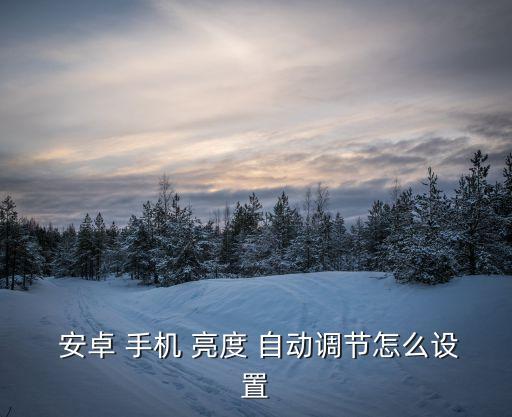  安卓 手機 亮度 自動調(diào)節(jié)怎么設(shè)置