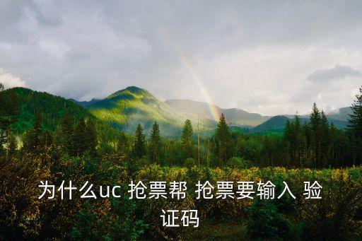 為什么uc 搶票幫 搶票要輸入 驗證碼