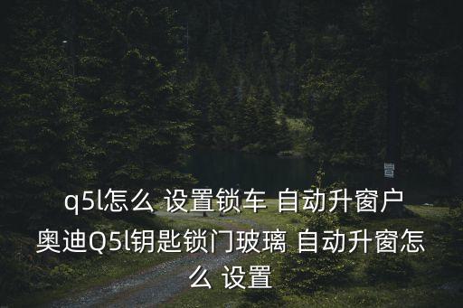 q5設(shè)置自動鎖,中央門鎖怎么解鎖?