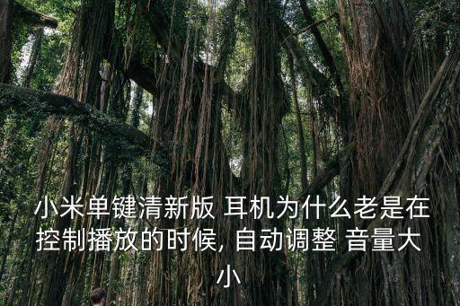  小米單鍵清新版 耳機為什么老是在控制播放的時候, 自動調(diào)整 音量大小