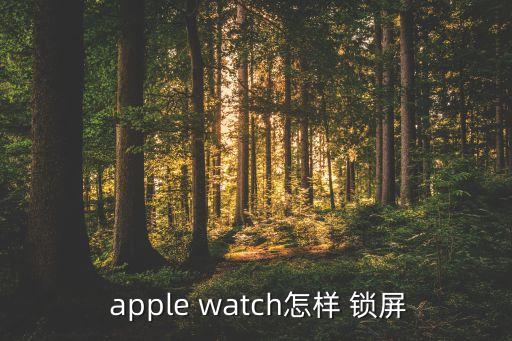  apple watch怎樣 鎖屏