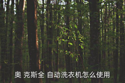 奧 克斯全 自動洗衣機怎么使用