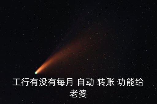 工行有沒有每月 自動 轉(zhuǎn)賬 功能給老婆