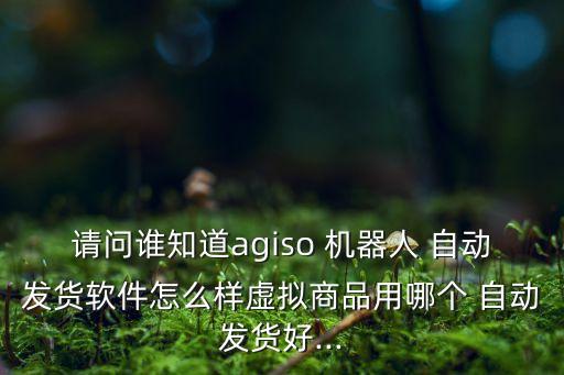 請問誰知道agiso 機器人 自動發(fā)貨軟件怎么樣虛擬商品用哪個 自動發(fā)貨好...