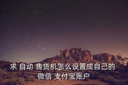 求 自動(dòng) 售貨機(jī)怎么設(shè)置成自己的 微信 支付寶賬戶