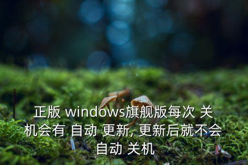 正版 windows旗艦版每次 關(guān)機會有 自動 更新, 更新后就不會 自動 關(guān)機