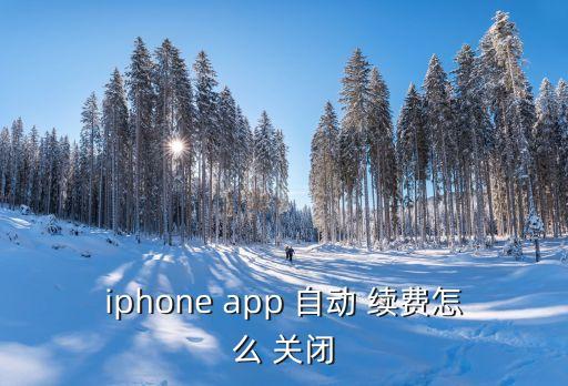 iphone app 自動 續(xù)費(fèi)怎么 關(guān)閉