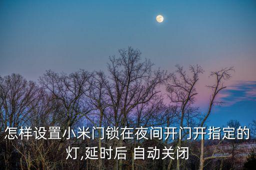 怎樣設(shè)置小米門鎖在夜間開門開指定的燈,延時后 自動關(guān)閉