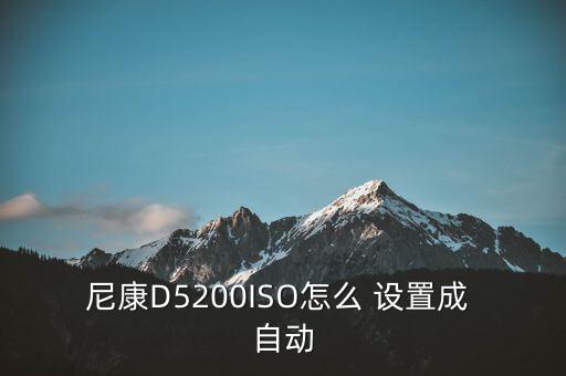 尼康D5200ISO怎么 設(shè)置成 自動