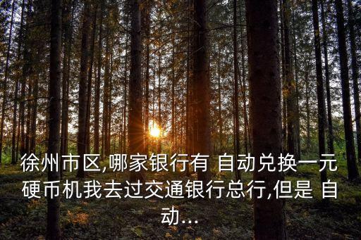 徐州市區(qū),哪家銀行有 自動(dòng)兌換一元硬幣機(jī)我去過(guò)交通銀行總行,但是 自動(dòng)...