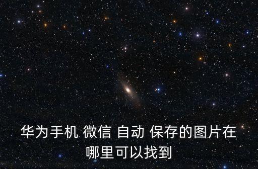 華為手機 微信 自動 保存的圖片在哪里可以找到
