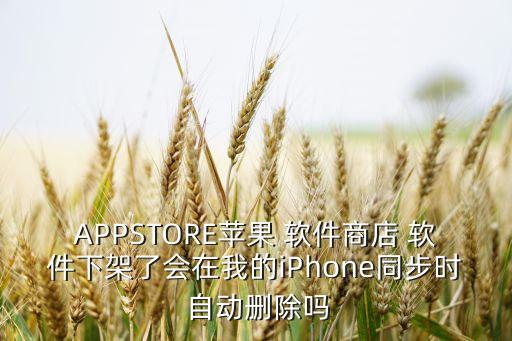 APPSTORE蘋果 軟件商店 軟件下架了會(huì)在我的iPhone同步時(shí) 自動(dòng)刪除嗎