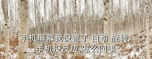  手機(jī)屏幕我設(shè)置了 自動(dòng) 旋轉(zhuǎn), 手機(jī)沒反應(yīng),怎么回事
