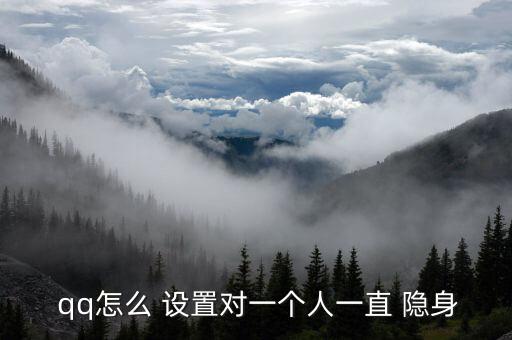 qq怎么 設(shè)置對(duì)一個(gè)人一直 隱身