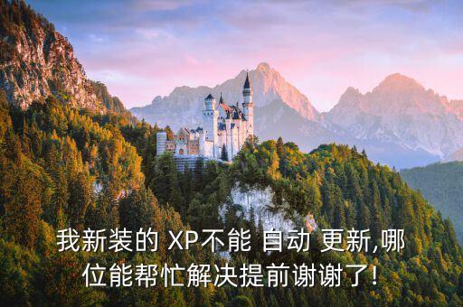 我新裝的 XP不能 自動 更新,哪位能幫忙解決提前謝謝了!