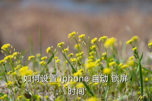 iphone自動(dòng)鎖屏在哪,如何設(shè)置iphone自動(dòng)鎖屏?