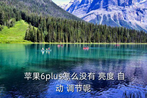  蘋果6plus怎么沒有 亮度 自動 調(diào)節(jié)呢