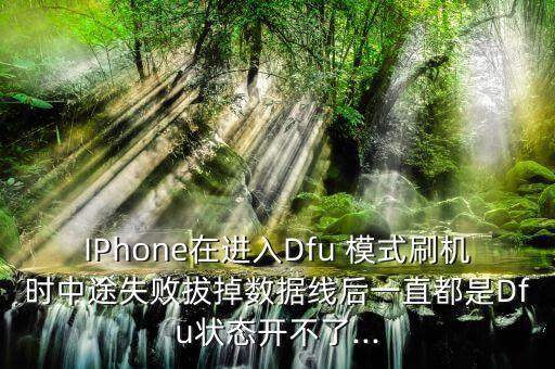 IPhone在進入Dfu 模式刷機時中途失敗拔掉數(shù)據(jù)線后一直都是Dfu狀態(tài)開不了...