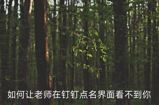 如何讓老師在釘釘點名界面看不到你