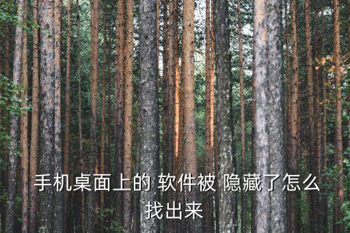  手機桌面上的 軟件被 隱藏了怎么找出來
