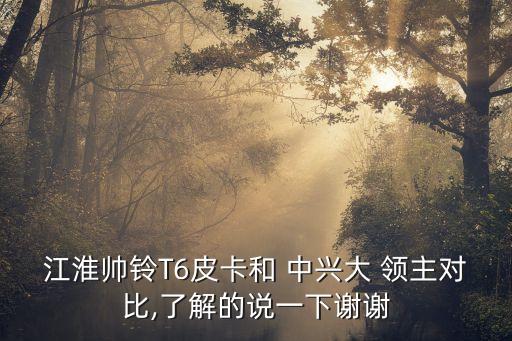 江淮帥鈴T6皮卡和 中興大 領(lǐng)主對(duì)比,了解的說一下謝謝