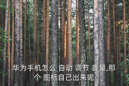 華為手機(jī)怎么 自動(dòng) 調(diào)節(jié) 音量,那個(gè) 圖標(biāo)自己出來(lái)呢