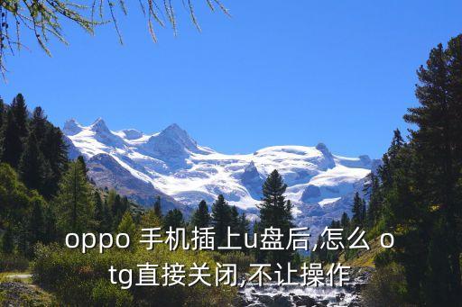 oppo 手機(jī)插上u盤后,怎么 otg直接關(guān)閉,不讓操作