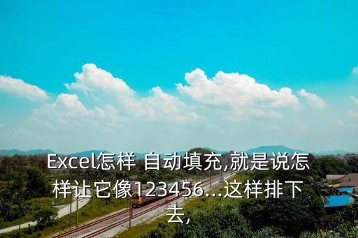 Excel怎樣 自動填充,就是說怎樣讓它像123456...這樣排下去,